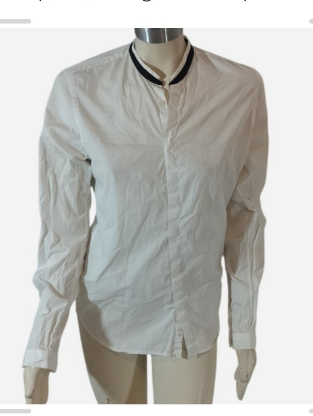 The Kooples White Button-Down Shirt with Black-Trim Collar
